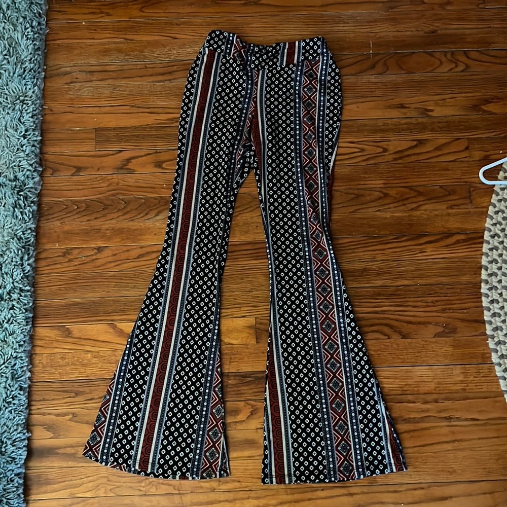 patterned flare pants